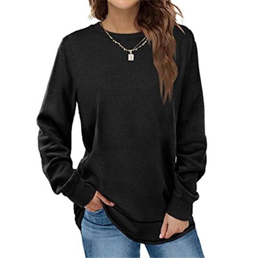 Womens Crewneck Sweatshirt Tunic Top Long Sleeve Fall Winter